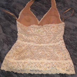 Cache Tops - Halter top cream and lace Cache Tops - Halter top cream and lace
